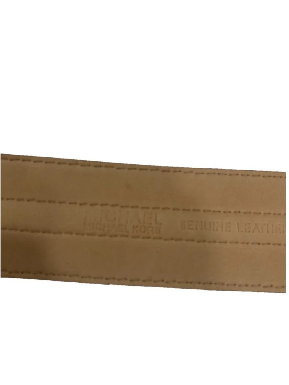 Michael Kors Wide Leather Studded Belt Tan Brown Size XL